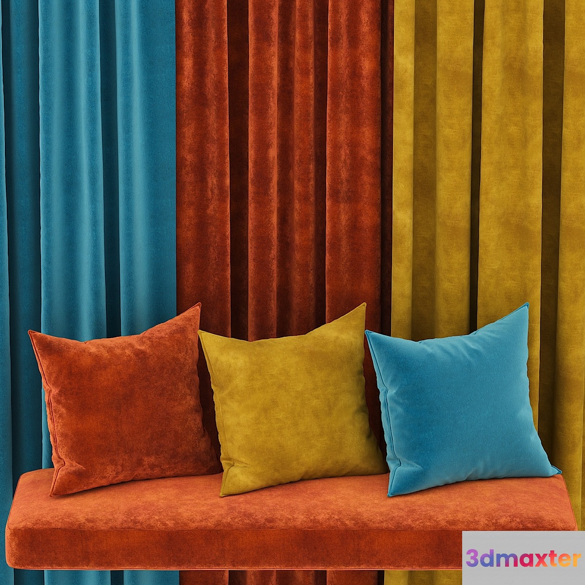 set of materials velvet fabrics Casamance 3D Max