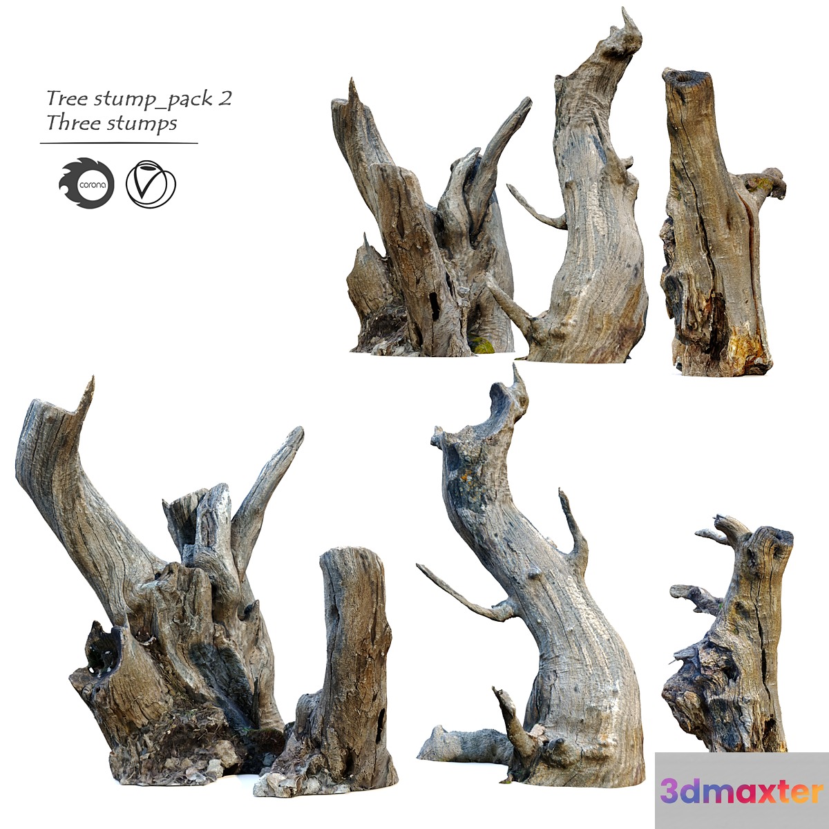 Tree stump _pack_2 3D Max