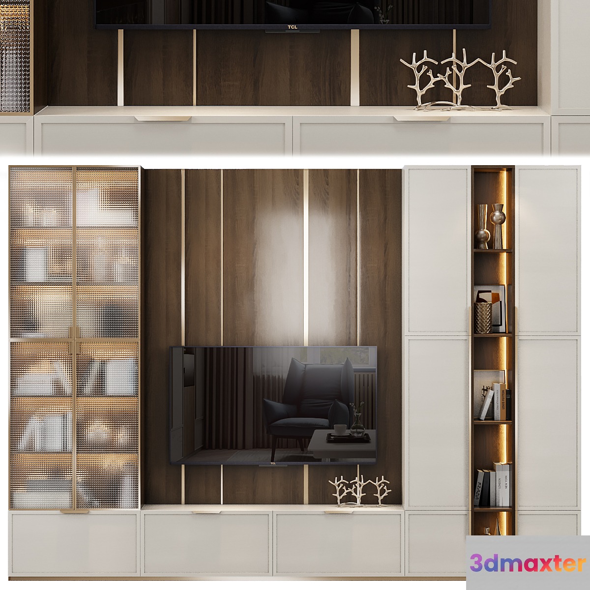 Neoclassical TV wall 010 3D Max