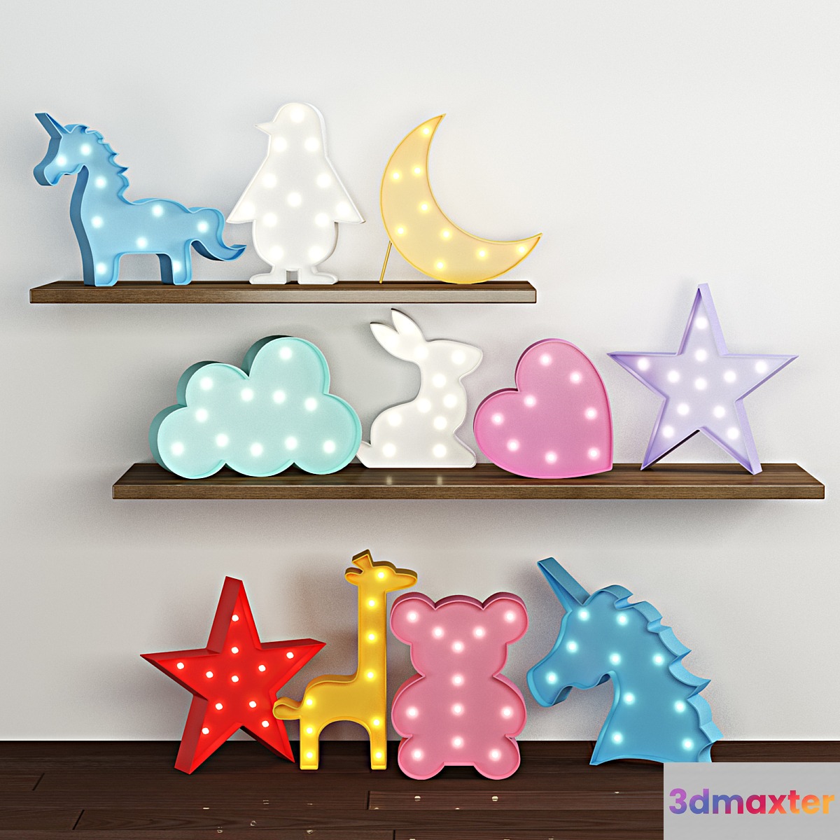 set of children's lamps 3D Max