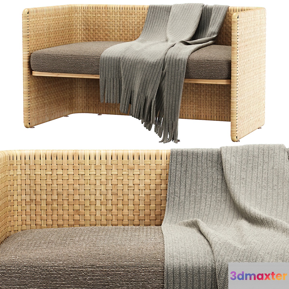 Monica rattan bench
