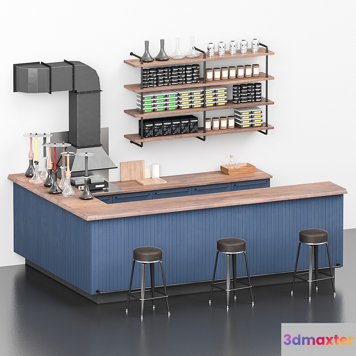 Hookah lounge bar counter 3D Max