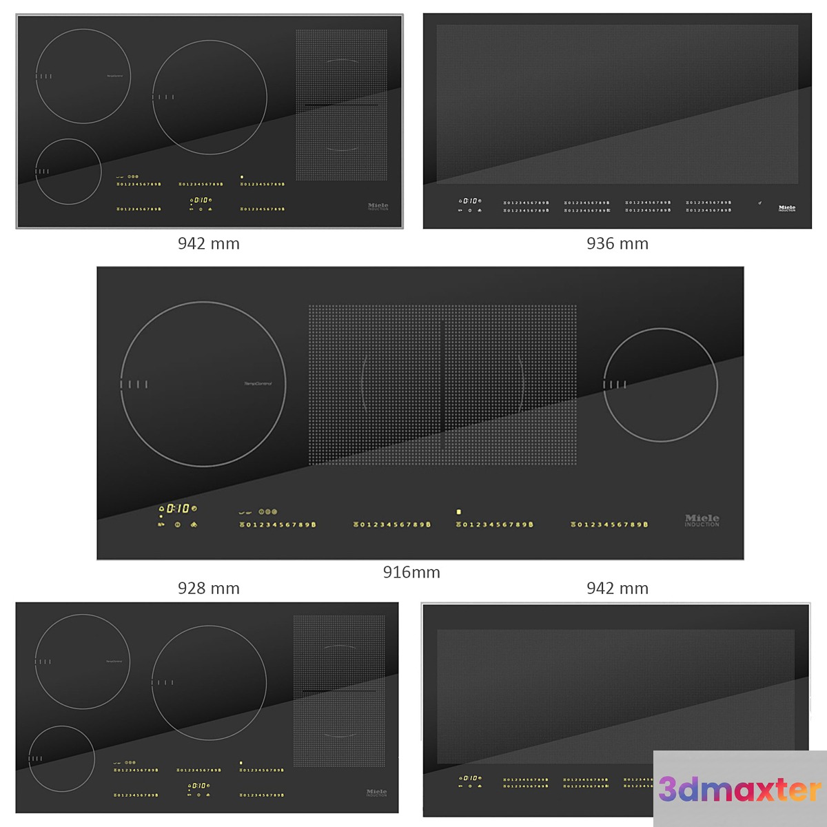 MIELE Collection of electric hobs 12 900+ mm 3D Max