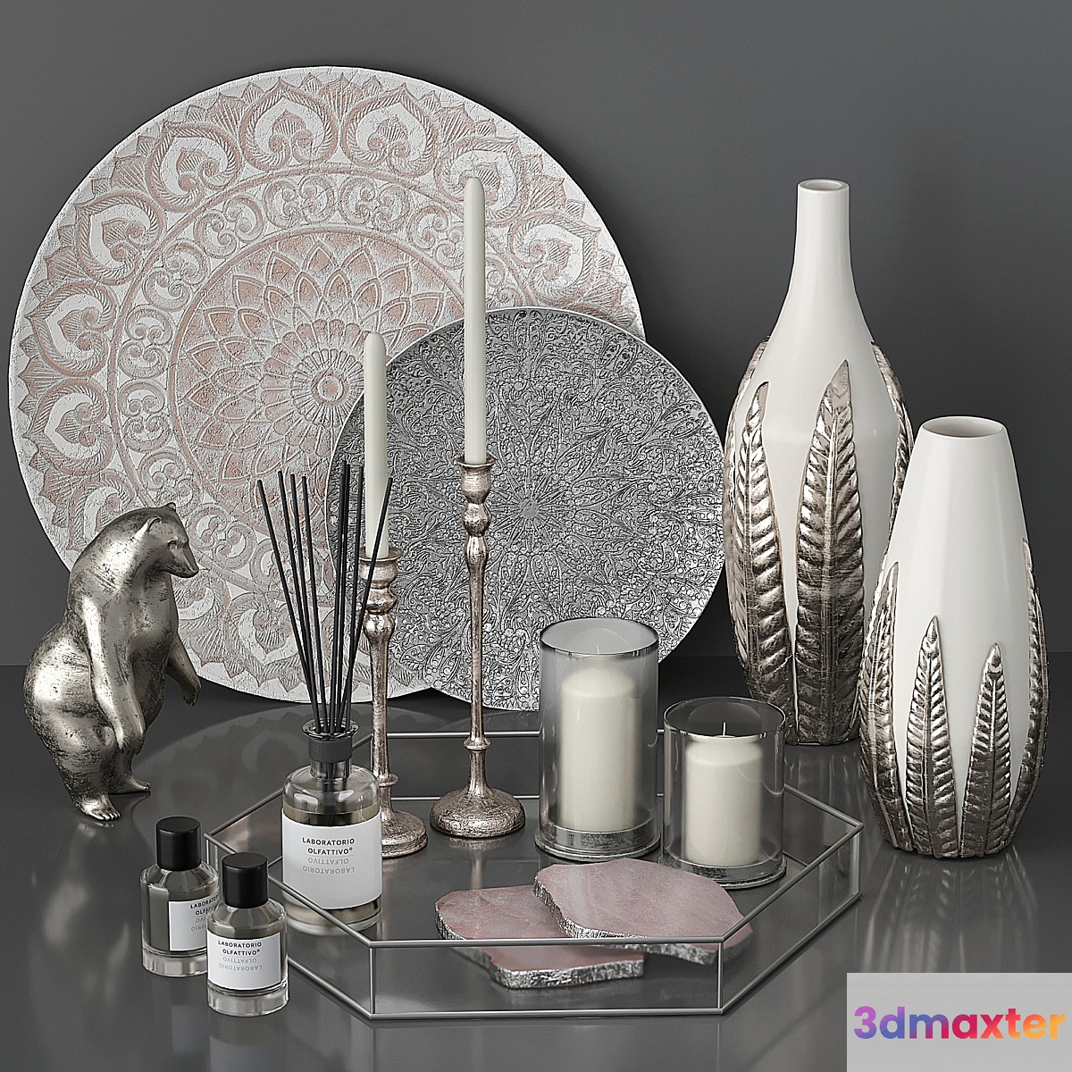 Decor Set Silver 3D Max