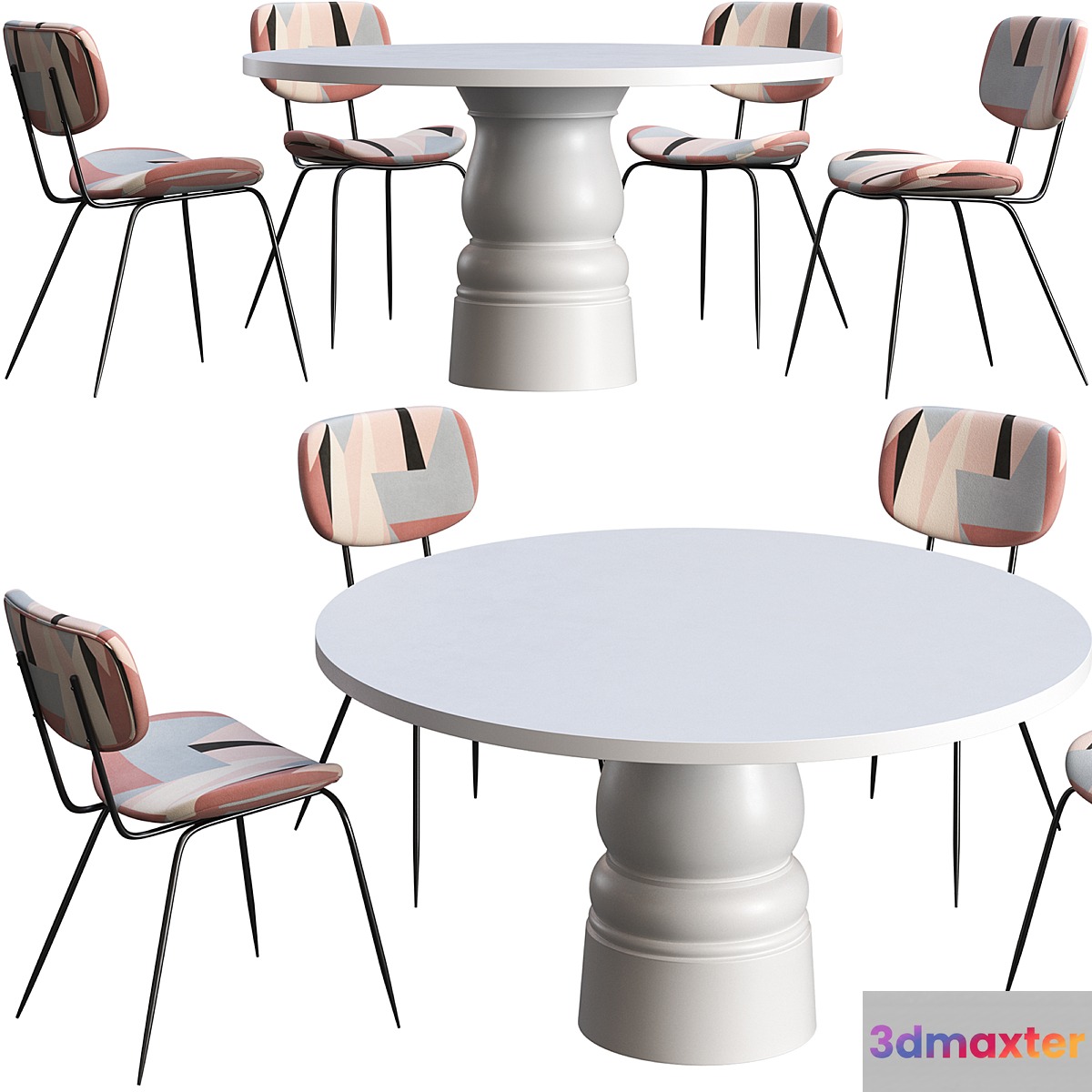 Dining table Moooi Container New Antiques + chair HKliving printed MSK3707