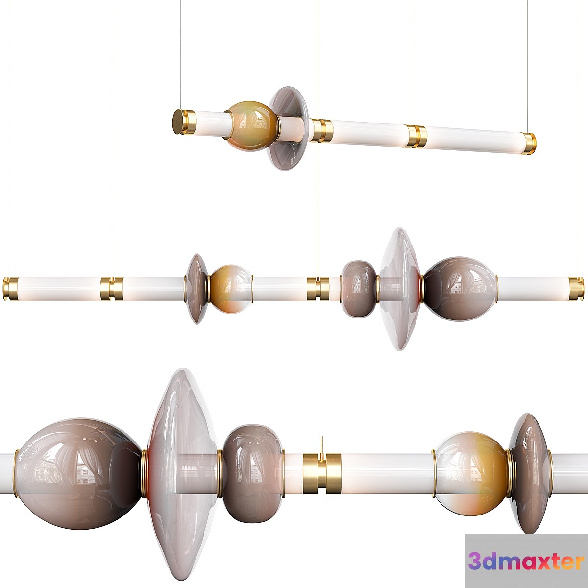 Gabriel Scott Luna Chandelier - Two Tier 3D Max