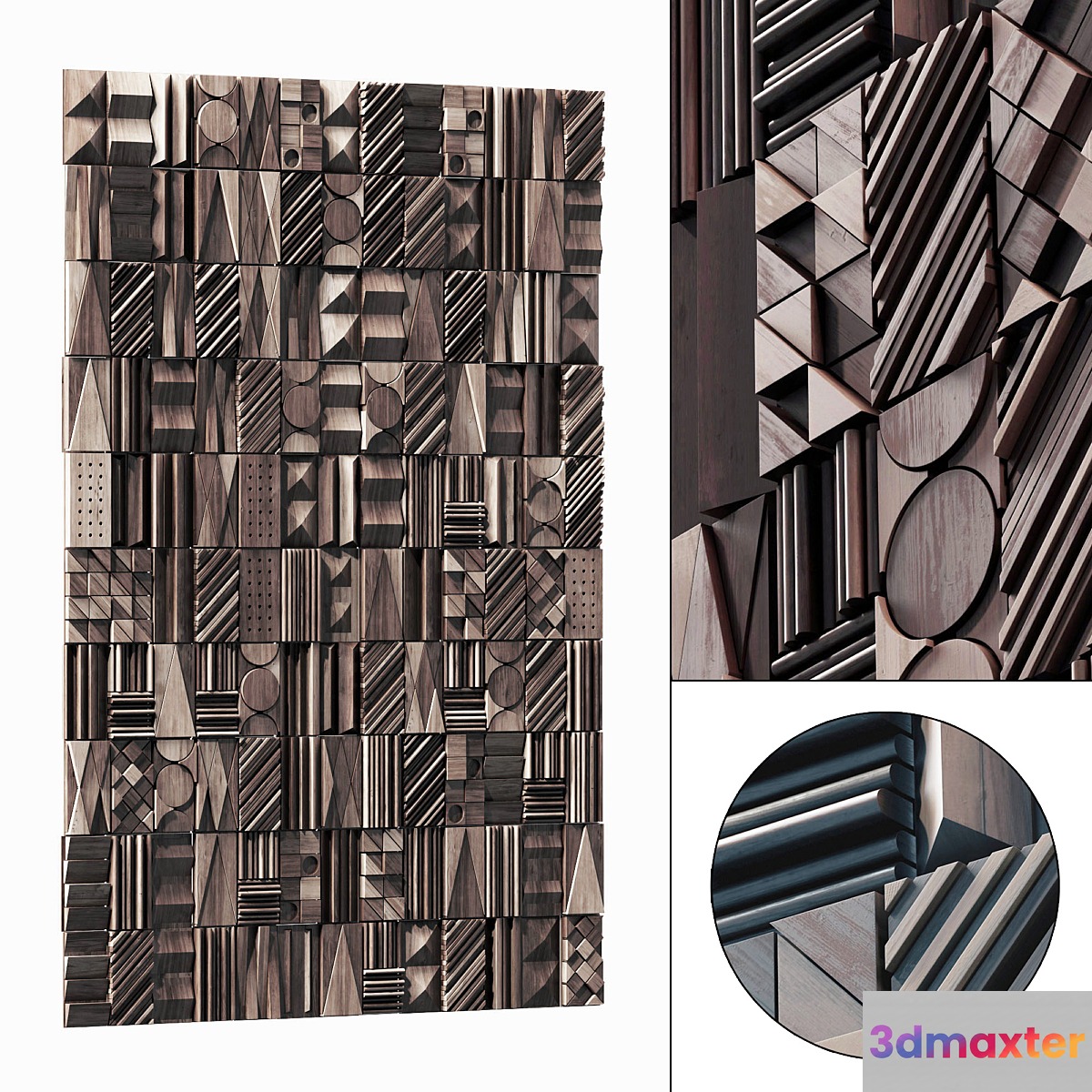 Wood wallcovering decor n1 _ Wood wallcovering # 1 3D Max