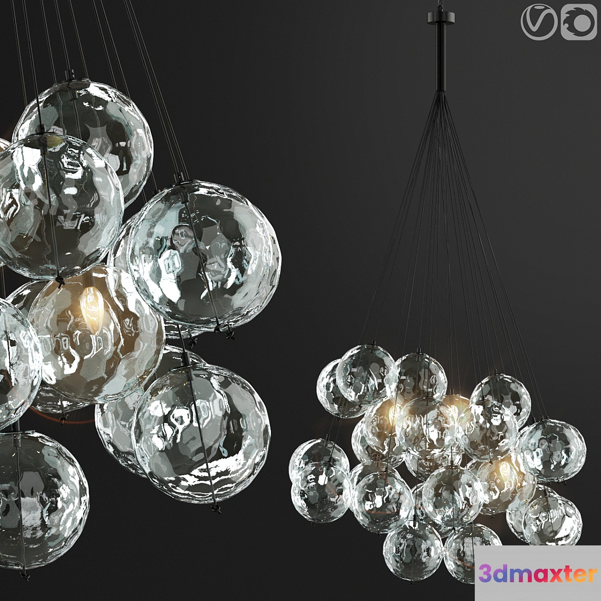 Berlin Glass Chandelier 3D Max