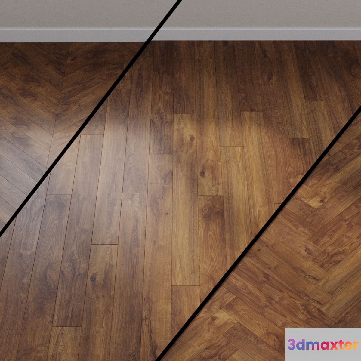 Laminate Haro Tritty 90 Silent CT 538686 Amber Core Oak Plank 1-Strip 3D Max