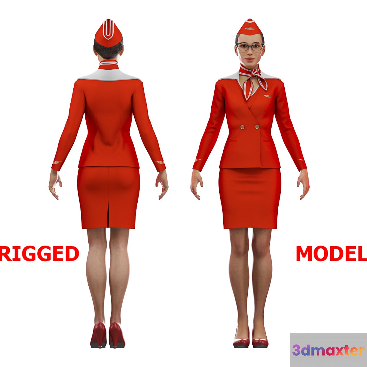 Stewardess 3D Max