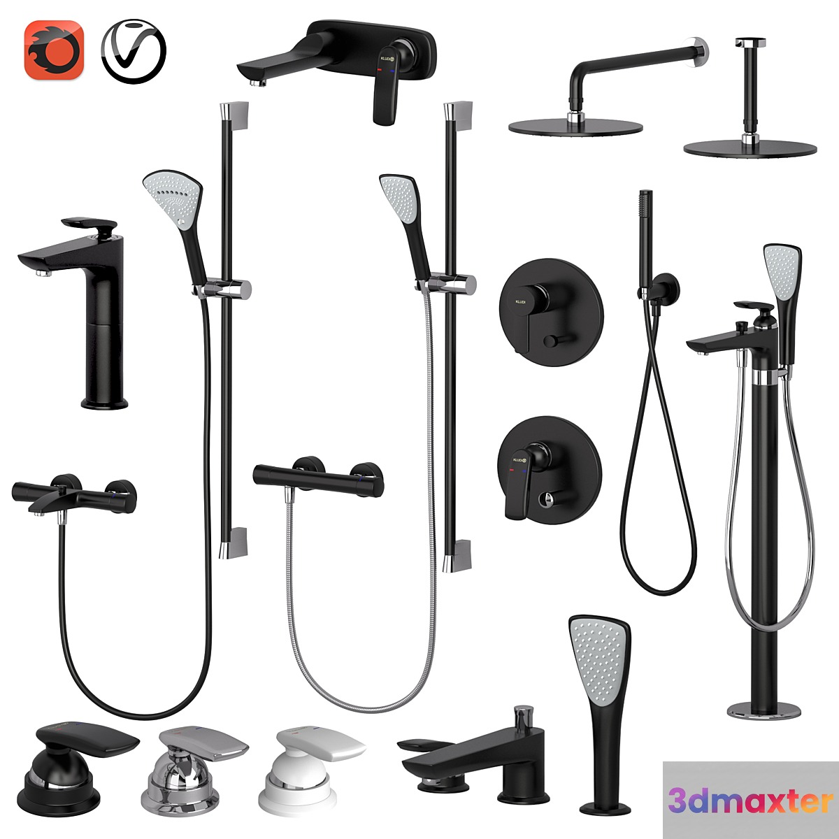 Kludi set 1 | Balance | Zenta | Fizz | with adjustable watering can 3D Max