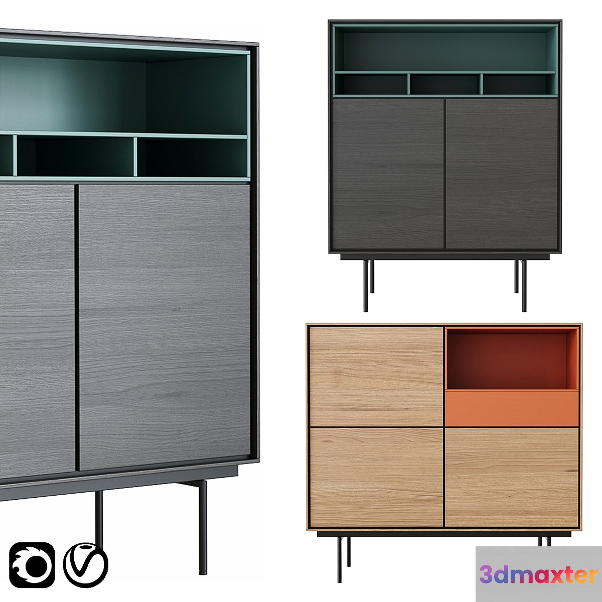 Aura High Sideboards by Treku 3D Max