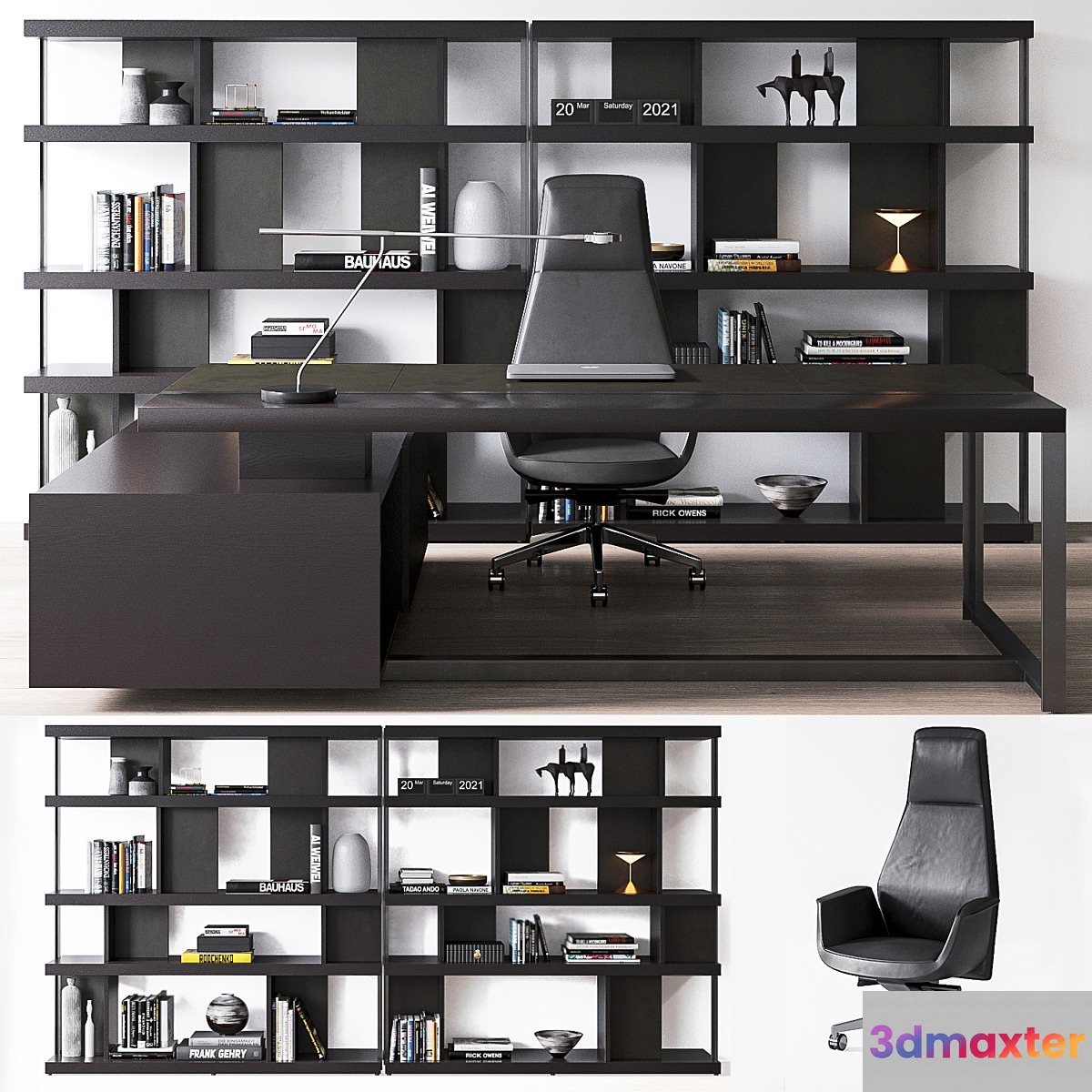 Poltrona Frau Jobs Office set 3D Max