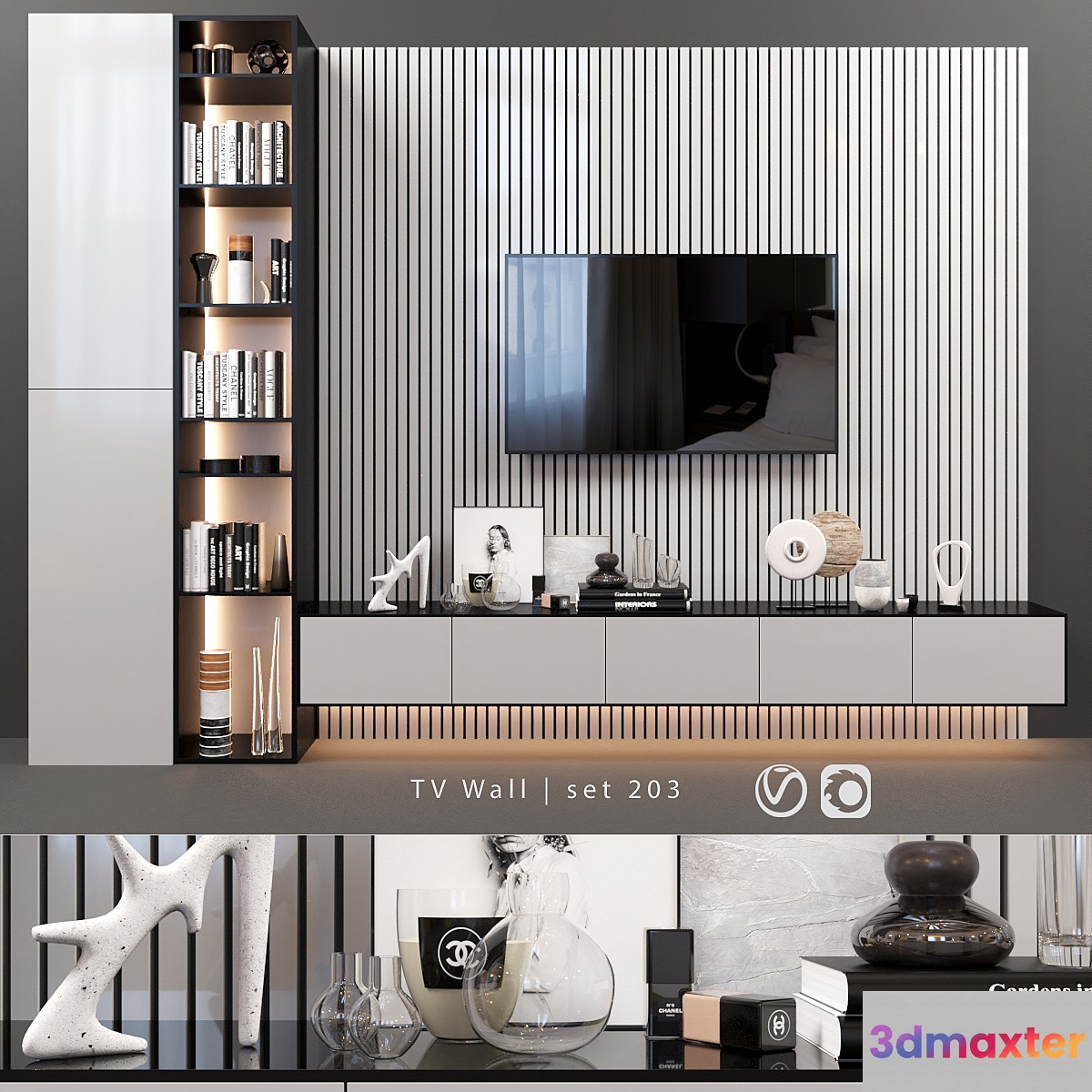 TV Wall | set 203 3D Max