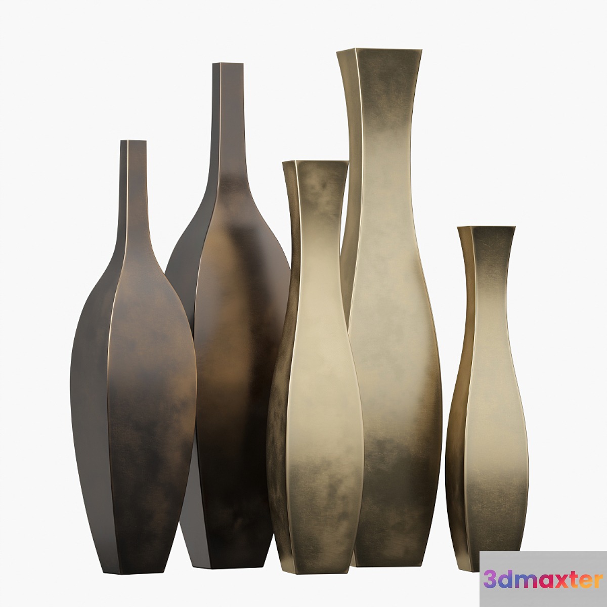 Tall metal vases