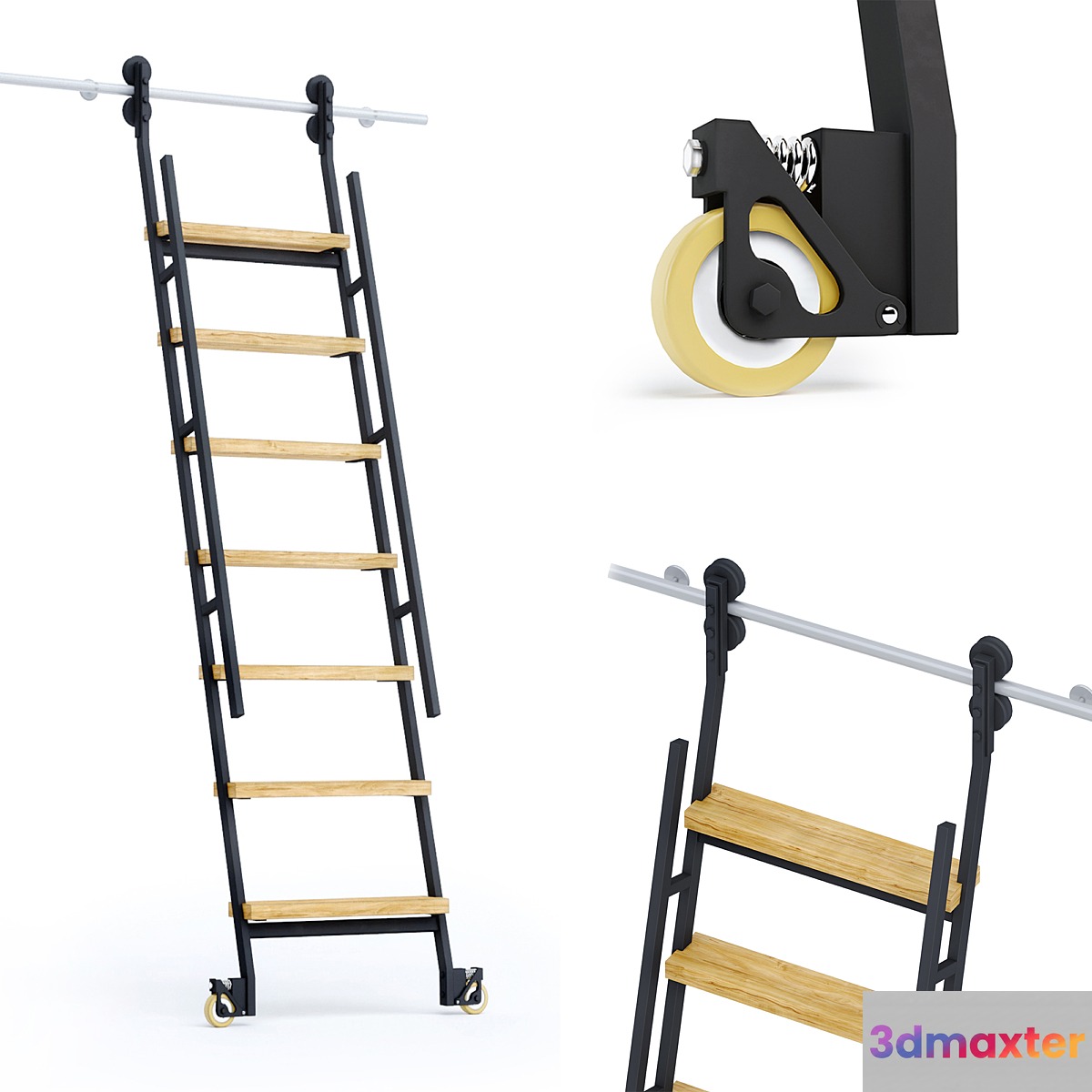 Animated sliding ladder MWE Industrieleiter