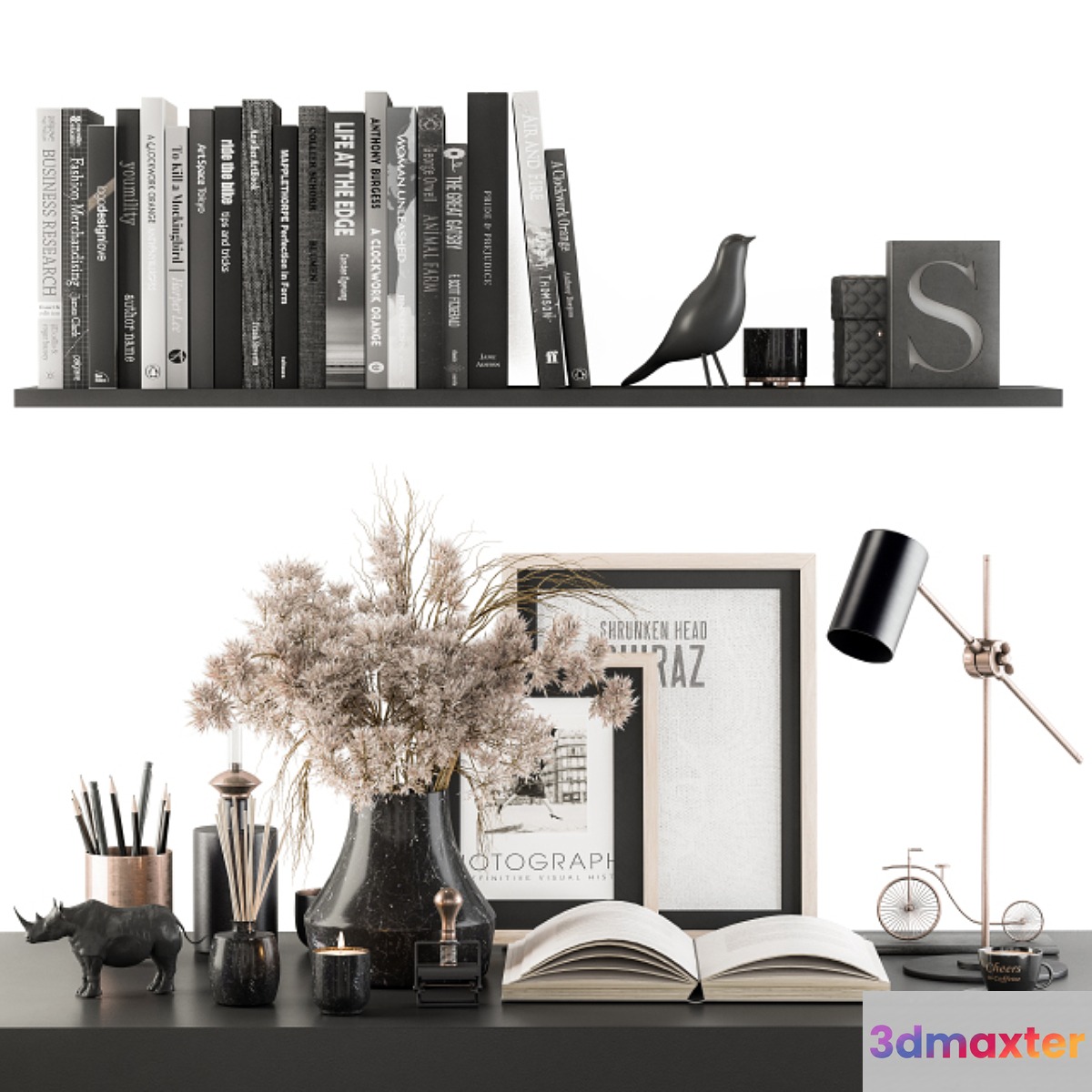 Decorative Set with Bouquet - Set 63 3D Max