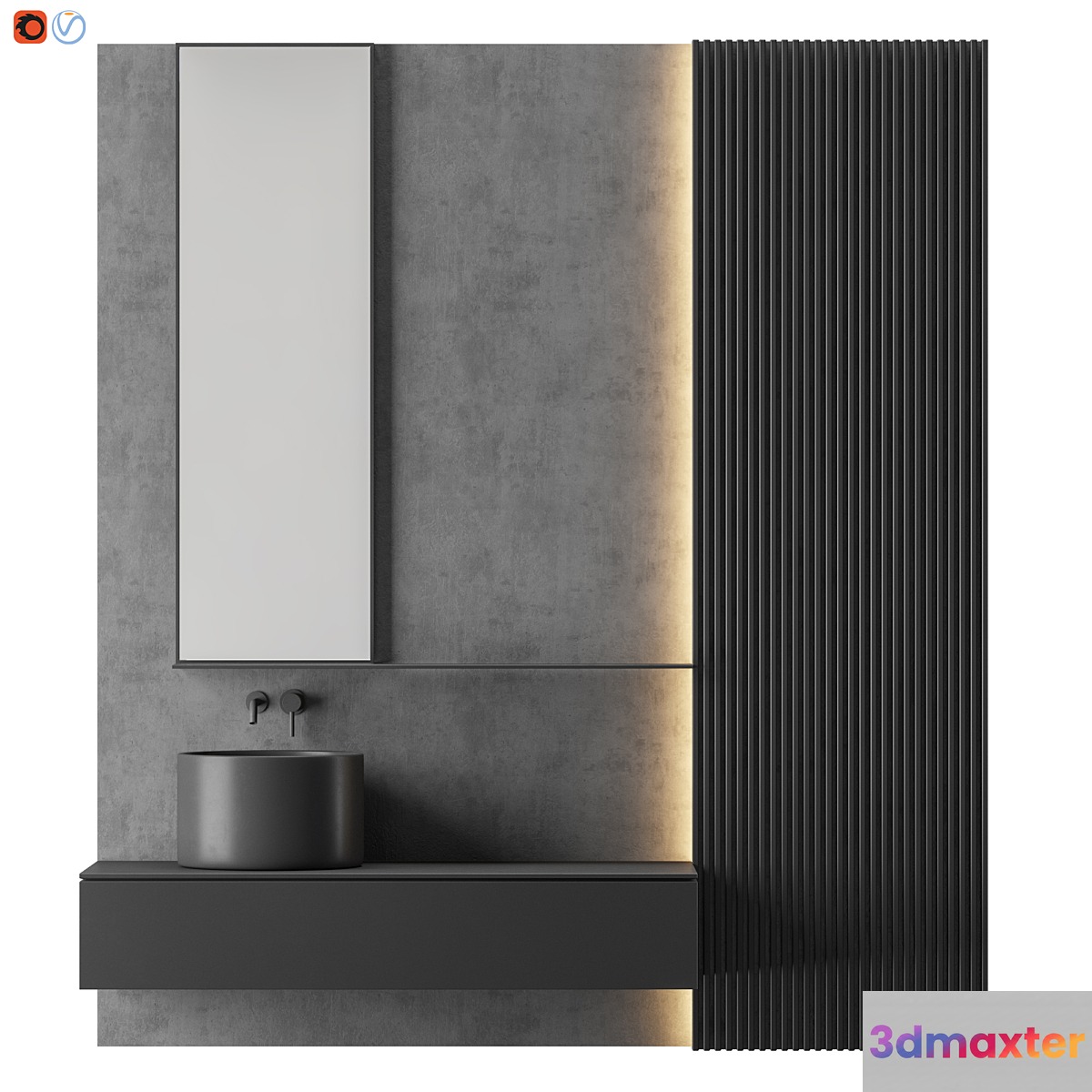 MODERN - Gray Bathroom 3D Max