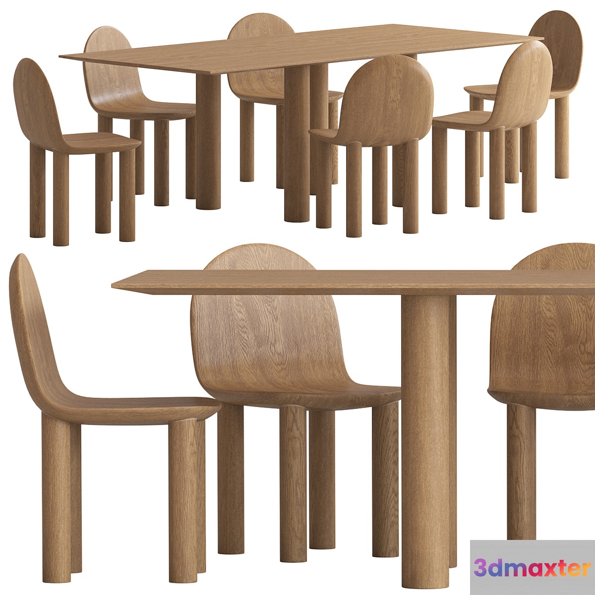 Sarah Ellison Earth Table and Arch Chair 3D Max