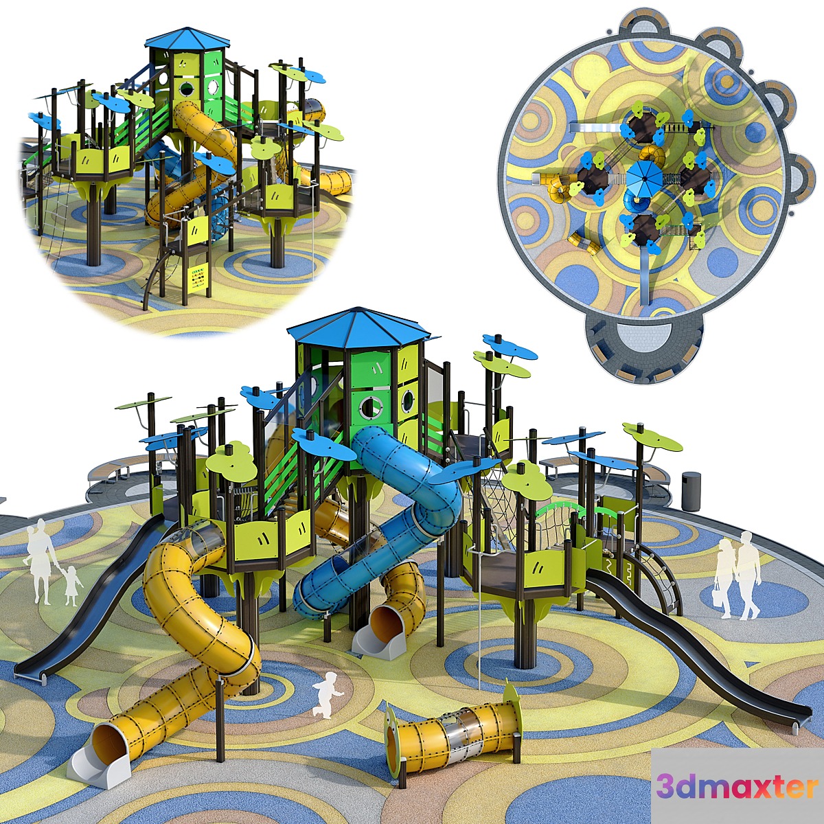 Large children playground. Playground 3D Max