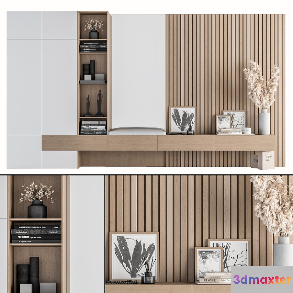 Hallway 09- Wood and White Set - No.2 3D Max