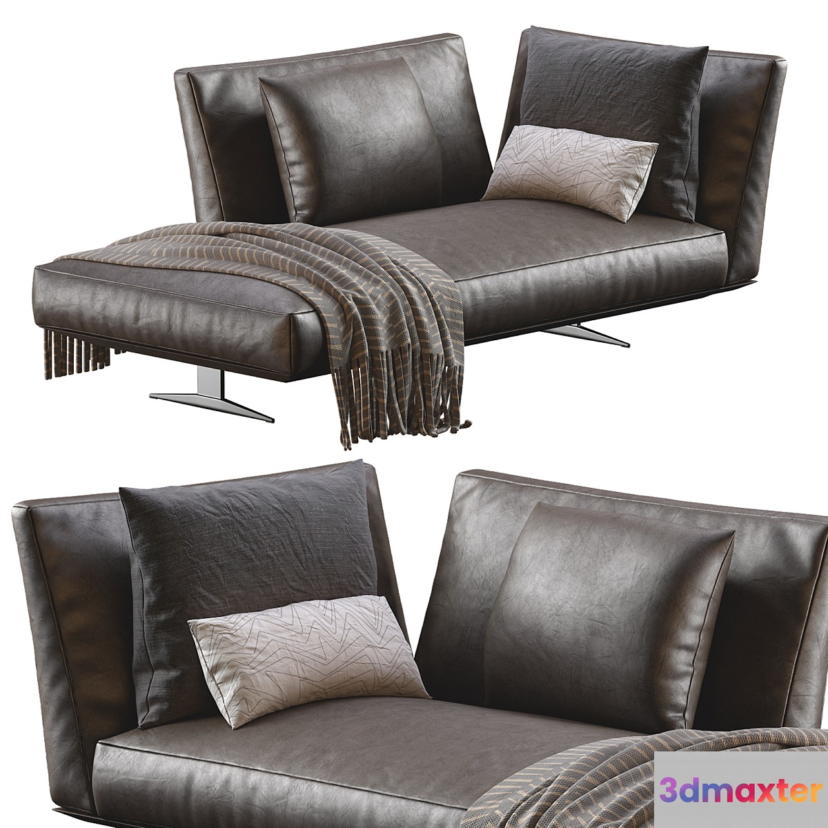 Chaise Lounge Evergreen Leather By Flexform