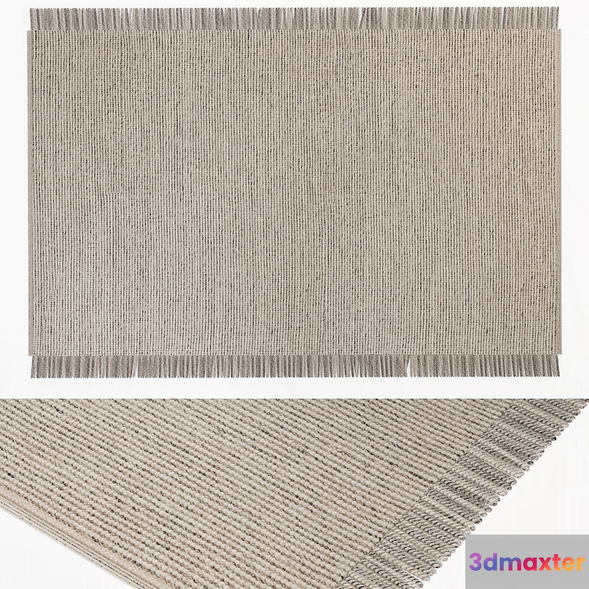 WOOL RUG MARY IVORY HELLGRAU 3D Max