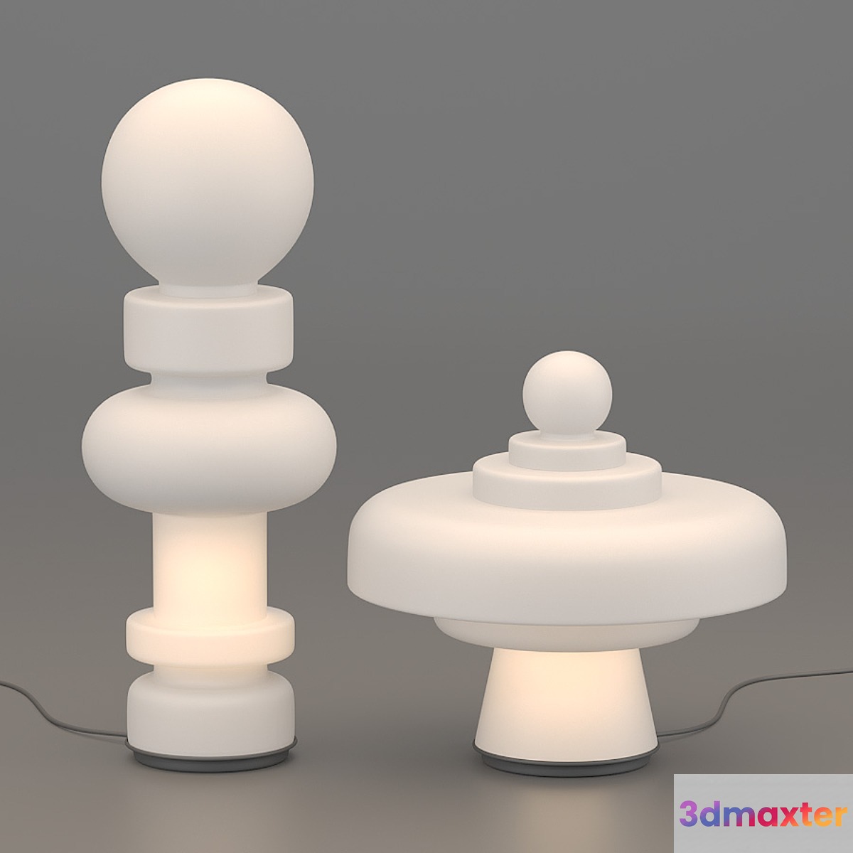 Collection of universal lamps Fontana Arte RE and REGINA 3D Max