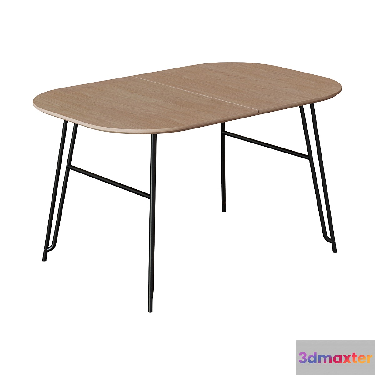 Table Novaks 140 (220) x90 black natural veneer 3D Max
