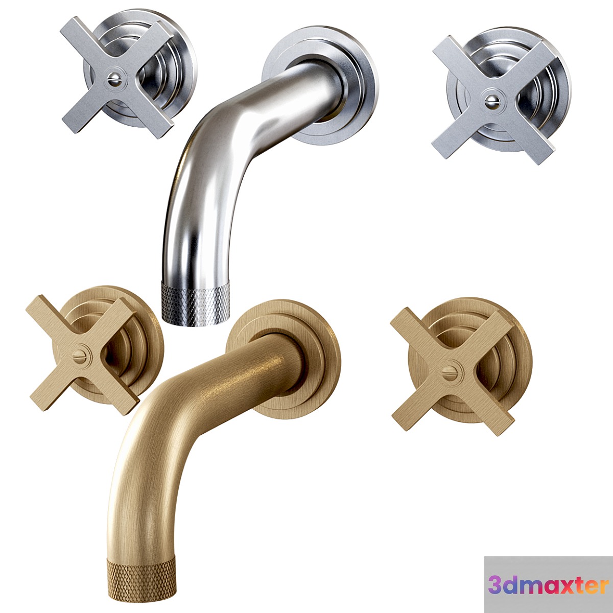 Landmark Industrial wall mounted mixer V7K17-3XF-CP by Samuel Heath _ Wall mounted mixer 3D Max