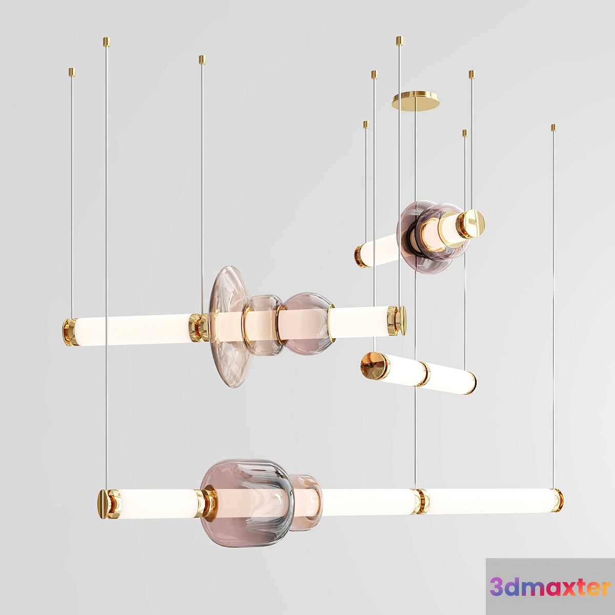 Luna chandelier 3 tier 3D Max
