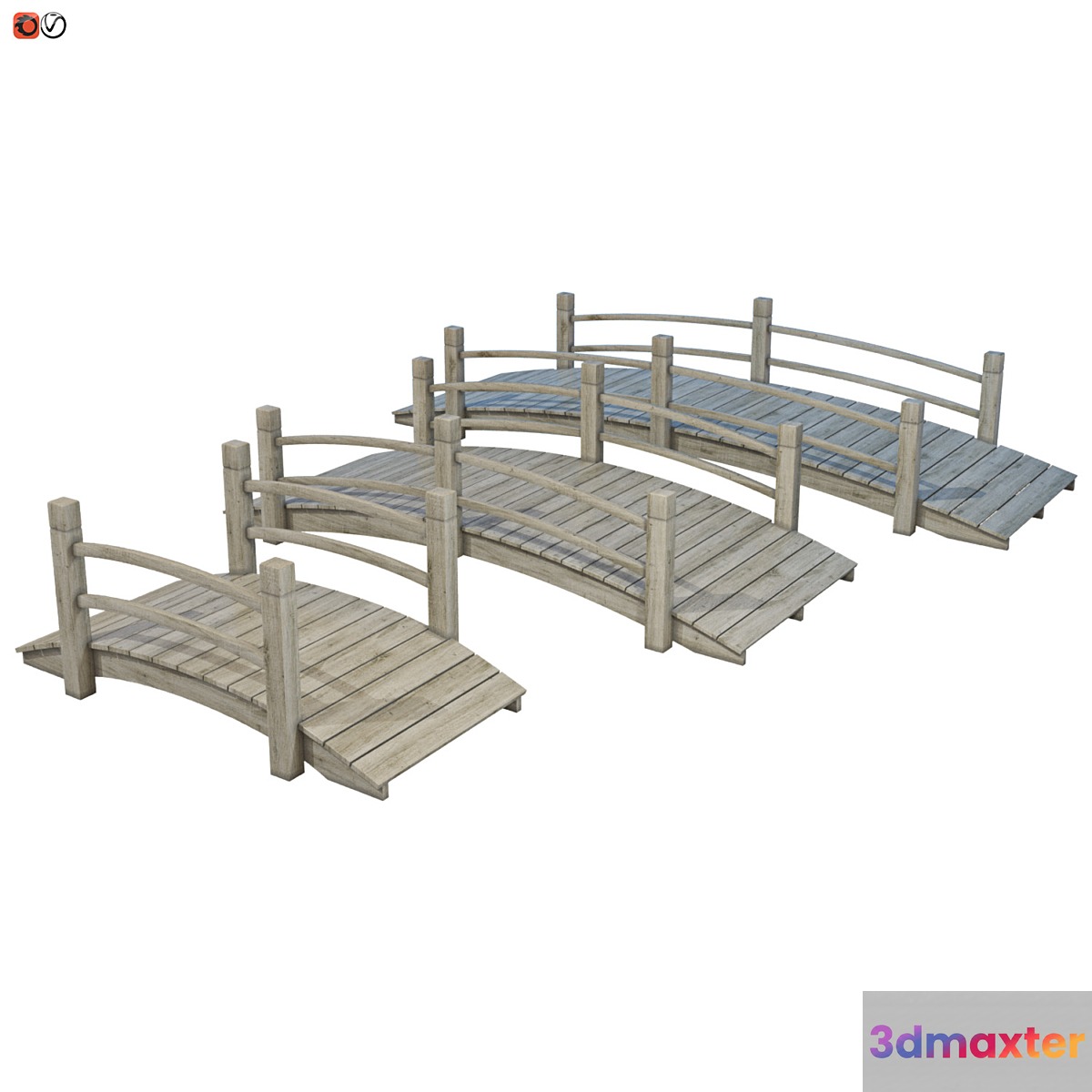Garden bridges set 2 3D Max