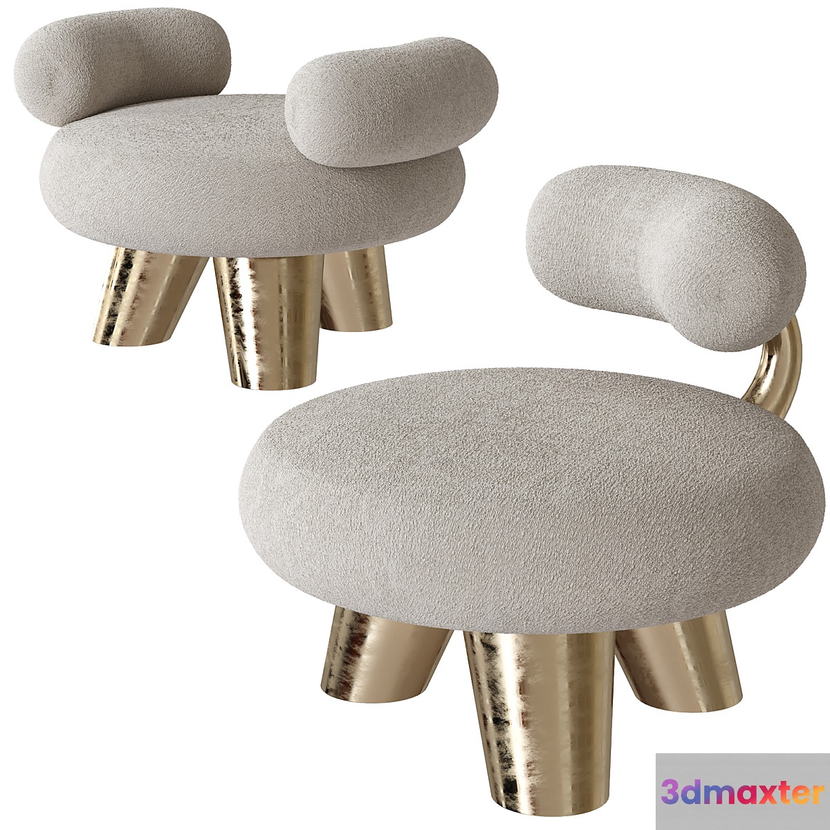 Tomyris Chair Athena Ottoman by Pietro Franceschini