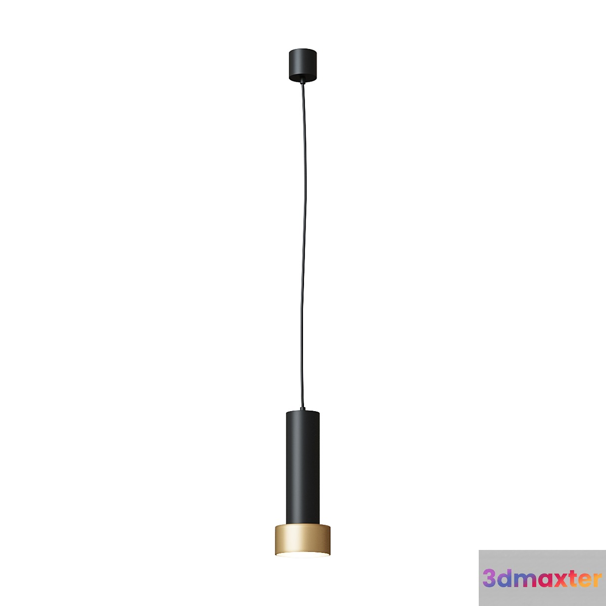 Focus pendant black and gold 3D Max