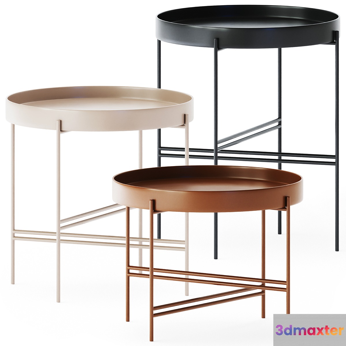 Metal Round Coffee Tables Tray by Potocco 3D Max