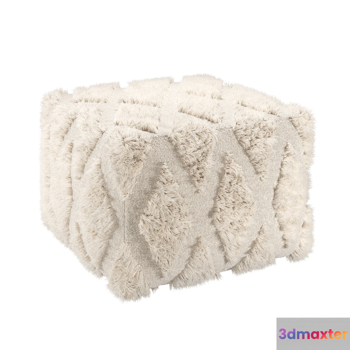 Fur pouf with 