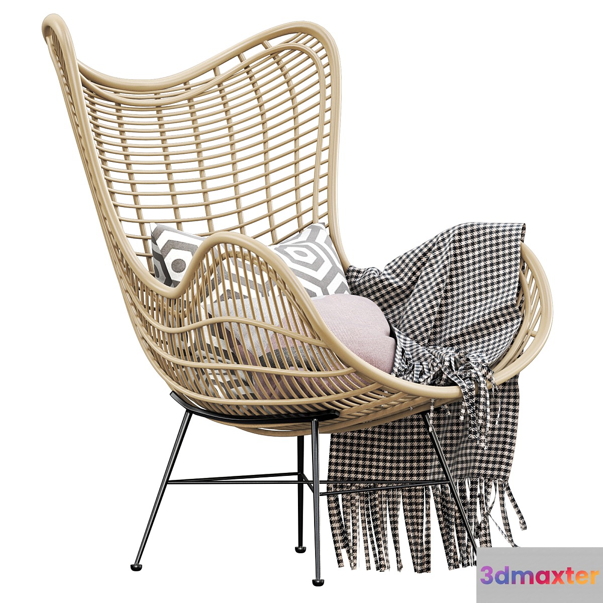 Hk living natural rattan egg chair