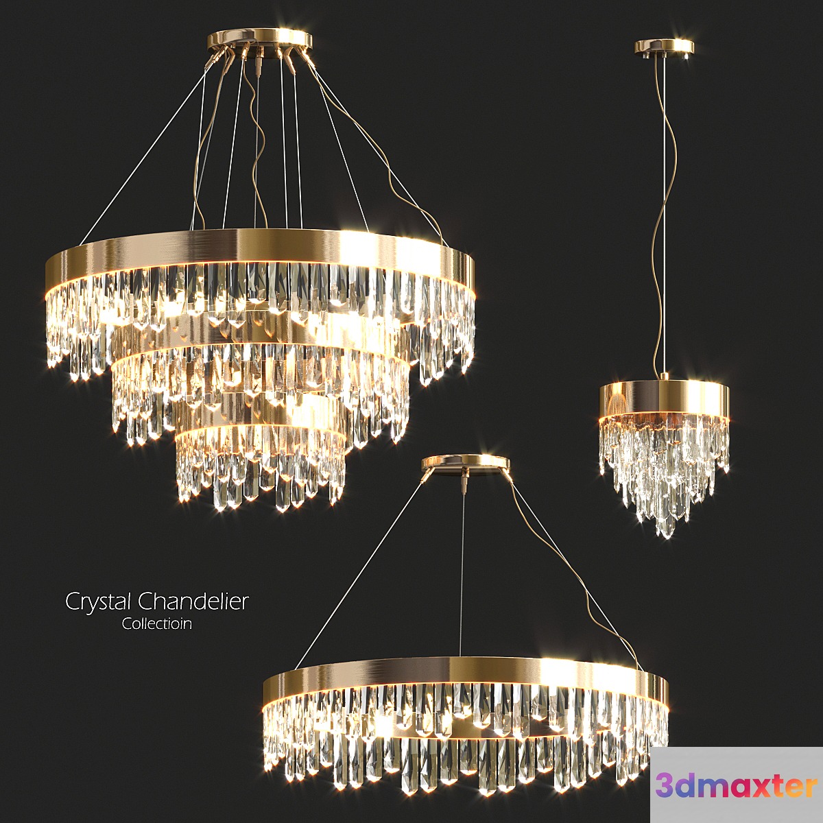 Crystal chandelier collectioin 3D Max
