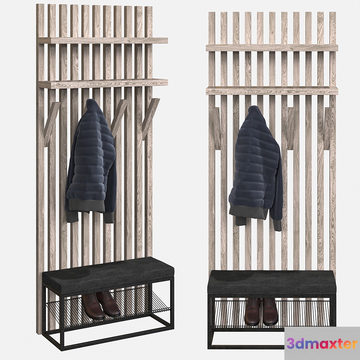 Pouf with shelf for shoes LPS-53 3D Max