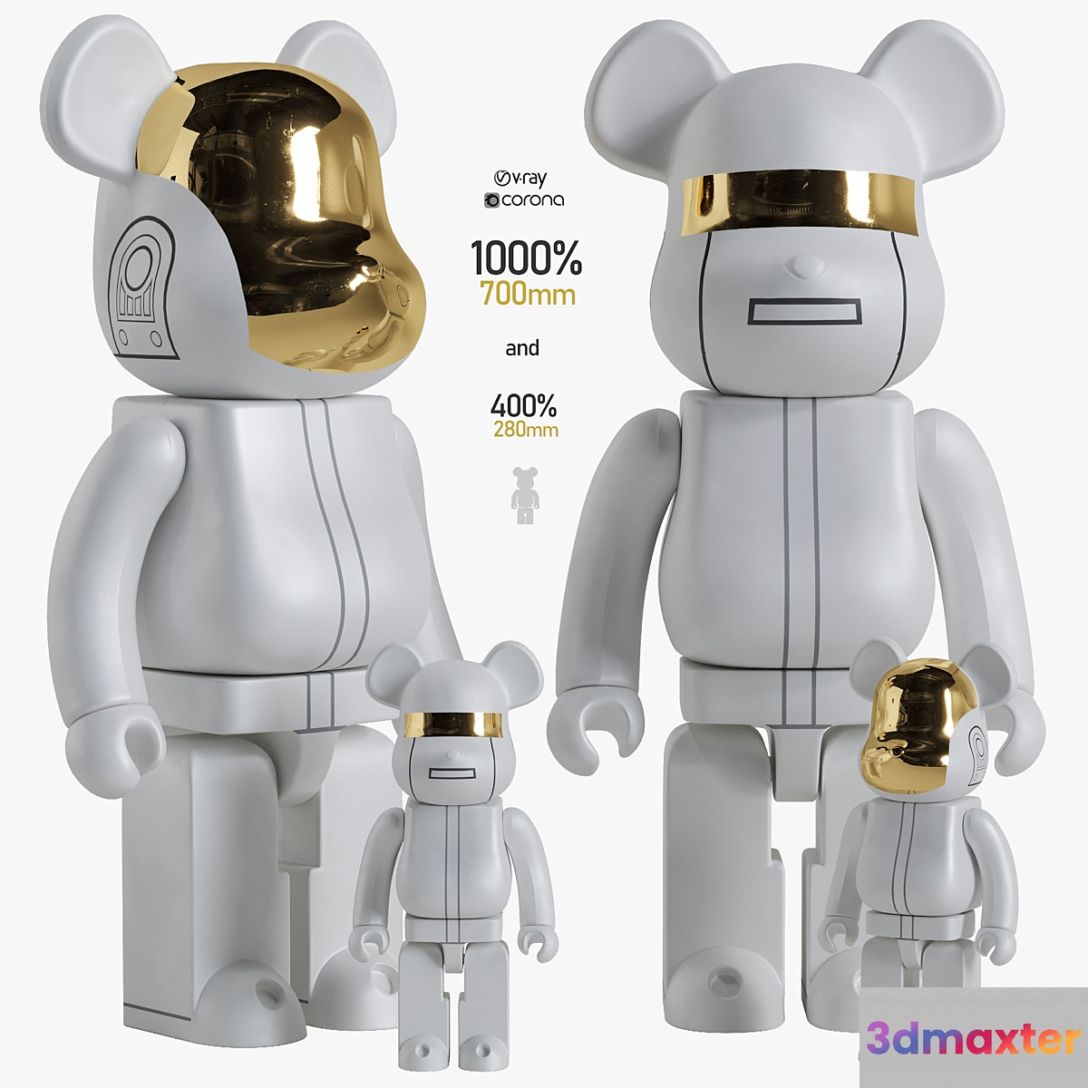 Bearbrick _ Daft Punk White Suit - No.2