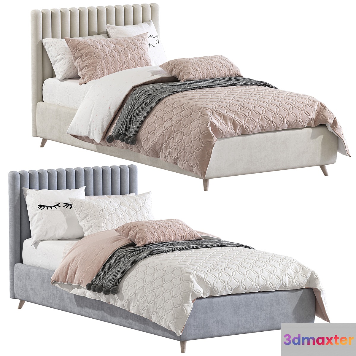 Bed with a soft headboard 7