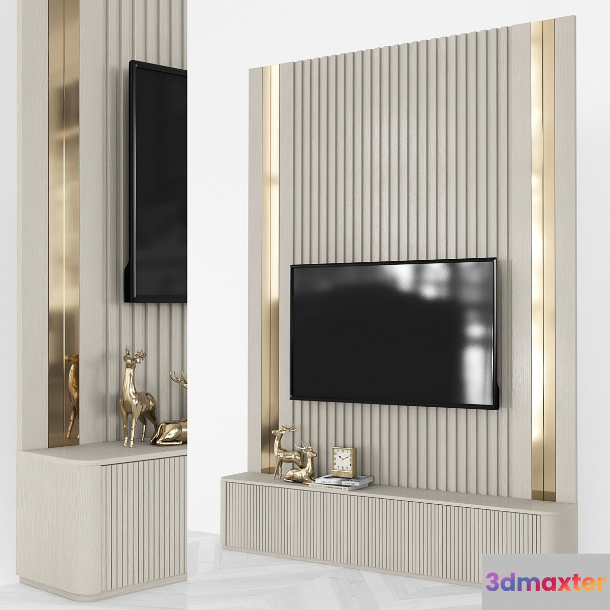 Modern TV Wall set46 3D Max