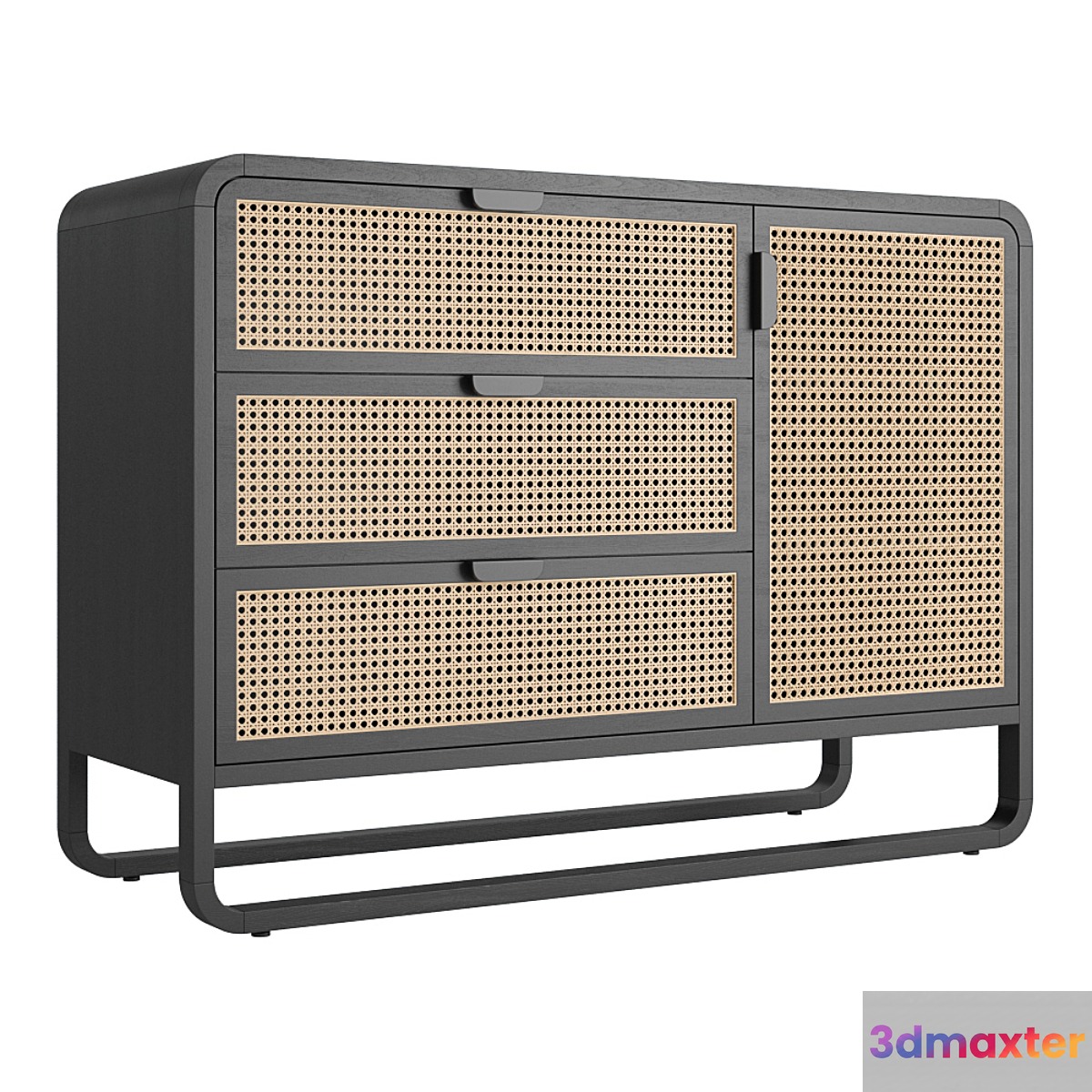 Crate and Barrel Anaise Cane 3 Drawer Chest
