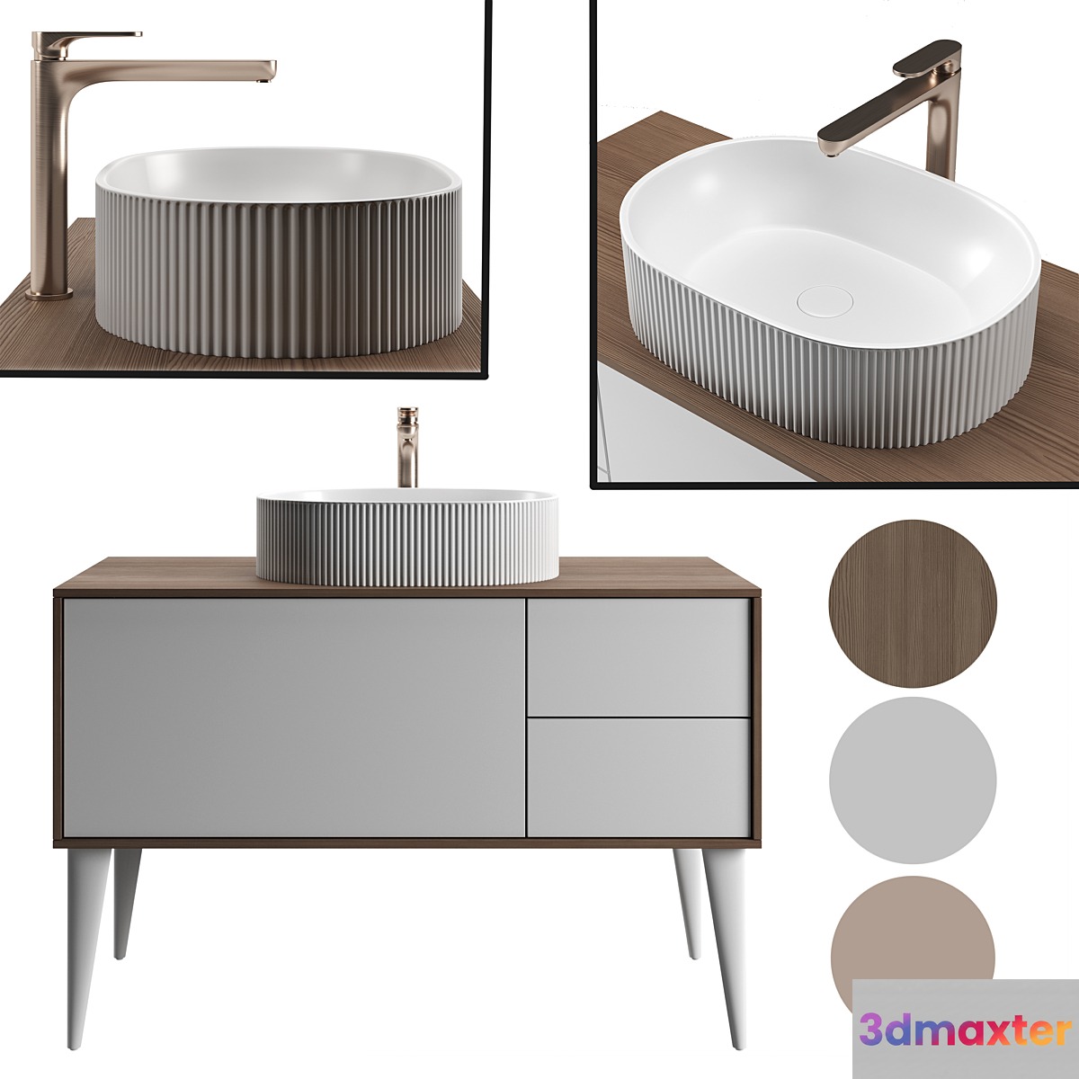 Washbasin VENTO by KERAMA MARAZZI 3D Max