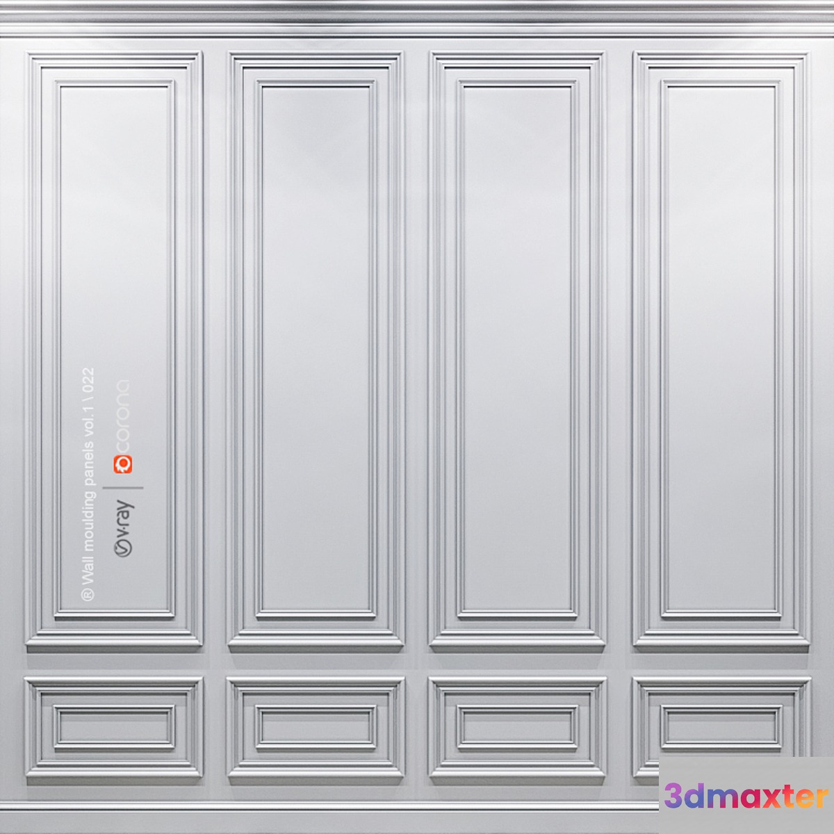 Wall molding panels vol. 1.022 3D Max