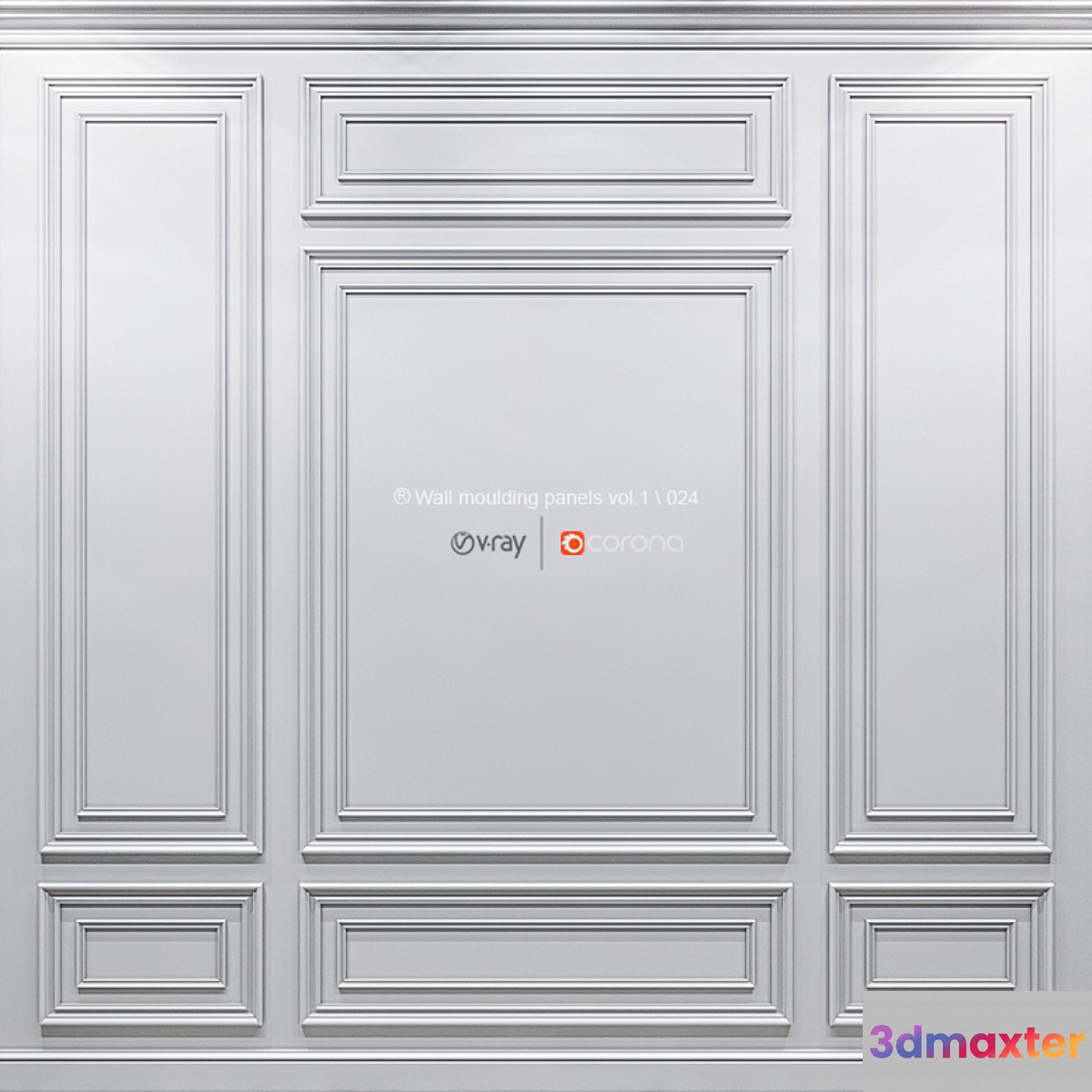 Wall molding panels vol. 1.024 3D Max