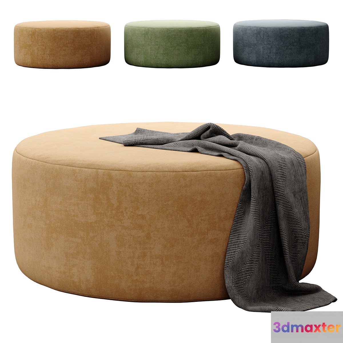 Round Ottoman By Howard Elliott Collection - No.2