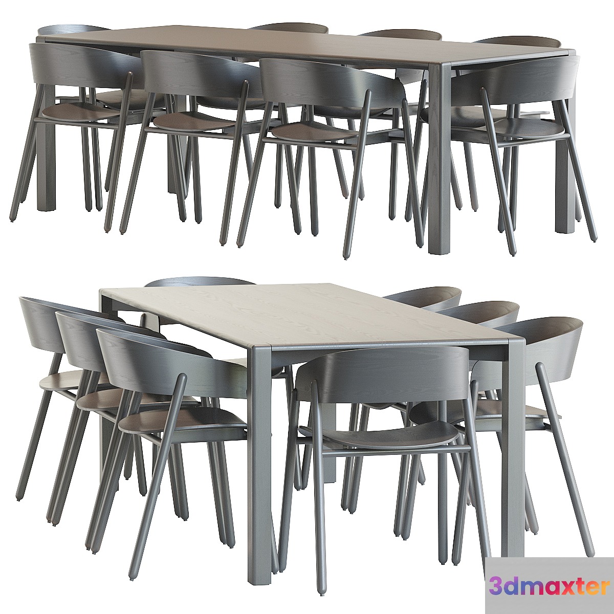 Aodt black & Mava chair 3D Max