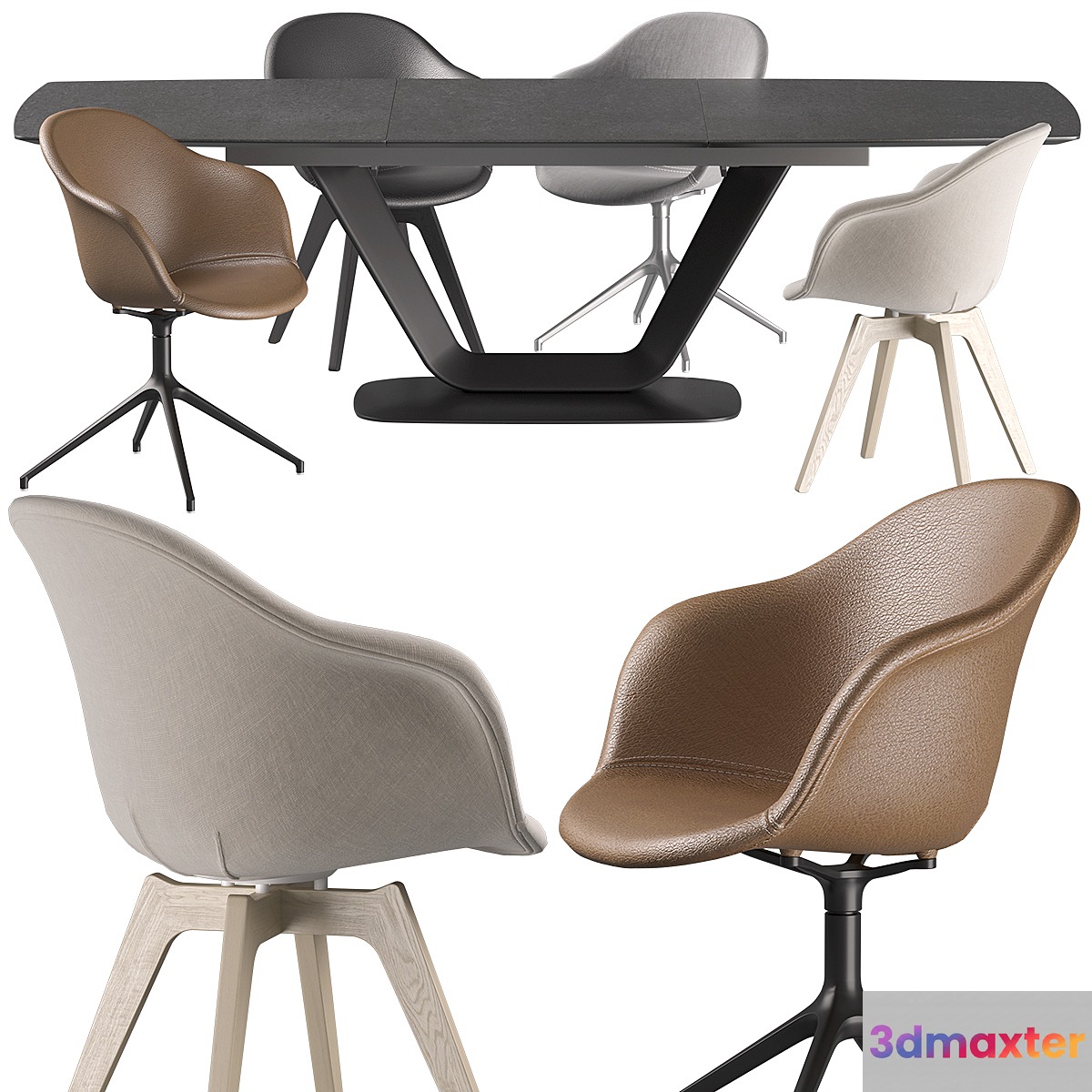 Boconcept - Alicante Table-Adelaide Chair set
