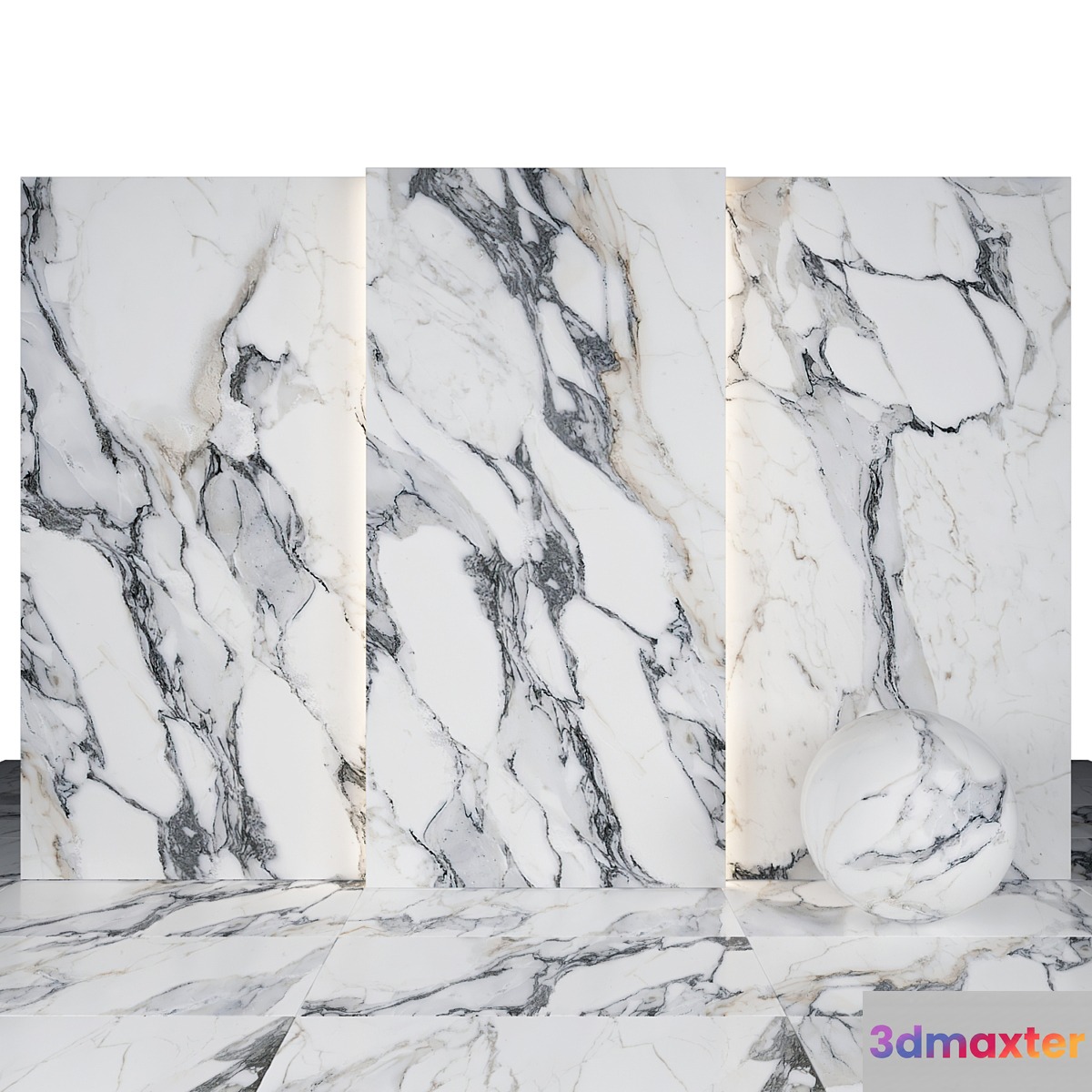 Origines Silver Marble 01 3D Max